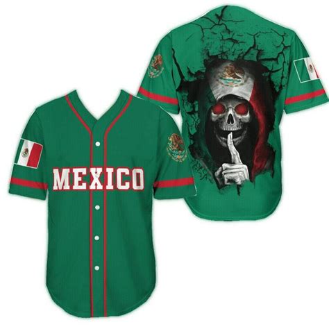 Aztec Mexican Skull Green Personalized 3d Baseball Jersey Teeruto