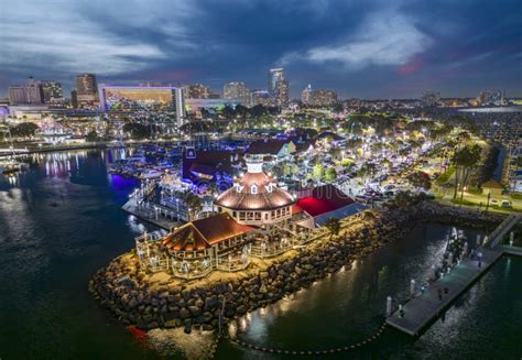 Long Beach Shoreline Village With Shops And Restaurants Stock Photo