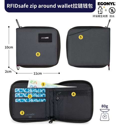 Pacsafe Rfidsafe Rfid Blocking Zip Around Wallet Lazada