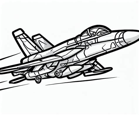 Avião De Guerra Para Colorir - 6