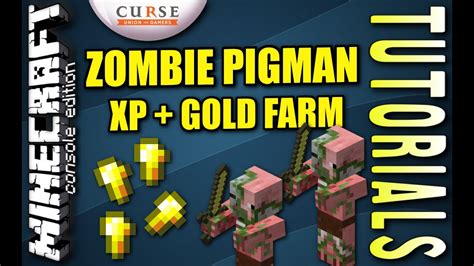 Minecraft Bedrock GOLD PIGMAN FARM AFK Tutorial PS4 MCPE