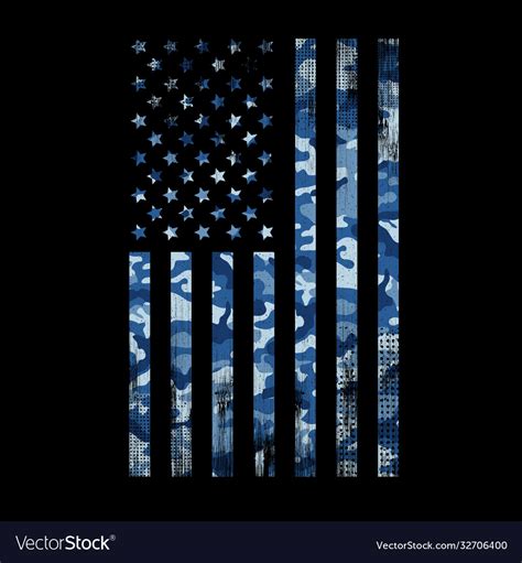 Usa Flag Navy Camouflage Royalty Free Vector Image