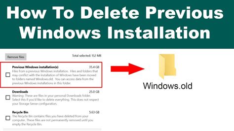 How To Delete Previous Windows Installation Windows Old Folder On