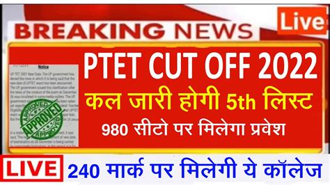 Ptet Th List Today Update L Ptet Th List Kab Aayegi L Ptet Cut Off