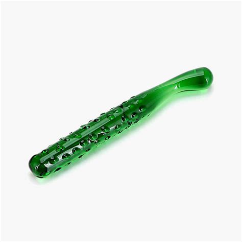Green Cucumber Glass Dildo 7 68 Inch