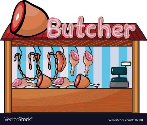 A Butcher Shop Royalty Free Vector Image VectorStock