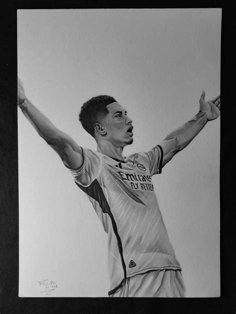 Desenho Bellingham Real Madrid Realistic Art Guy Drawing