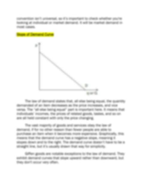 SOLUTION: The Demand Curve explained with examples - Studypool