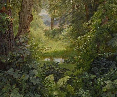 William trost richards woodland landscape aka woodland glade 1860 ...