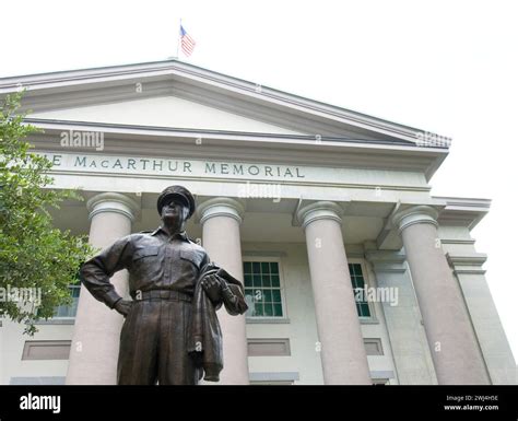 General Douglas MacArthur statue stands in front of the MacArthur ...