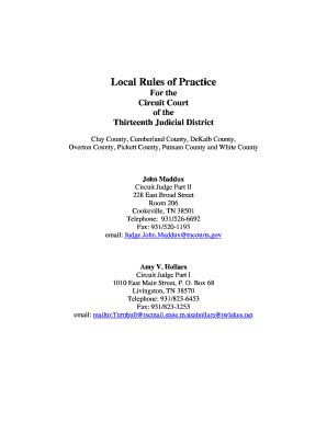 Fillable Online Local Rules Of Practice Circuit Court Putnamcoorg Fax