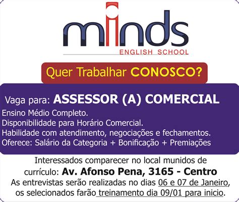 Jornal Meu Emprego MS Vaga ASSESSOR A COMERCIAL