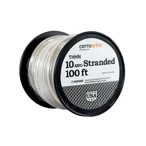 Reviews For Cerrowire 100 Ft 10 Gauge White Stranded Copper THHN Wire