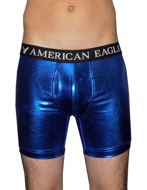 American Eagle Blue Metallic Boxer Brief Trunk Poly Spandex Nwt Medium