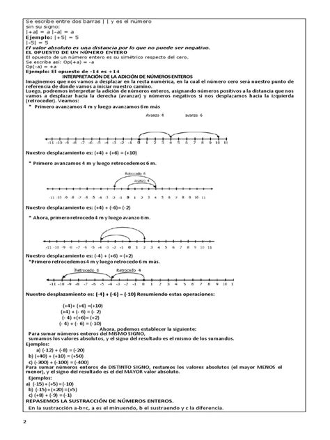 Guia 1 8 2 6 Pdf Números Entero