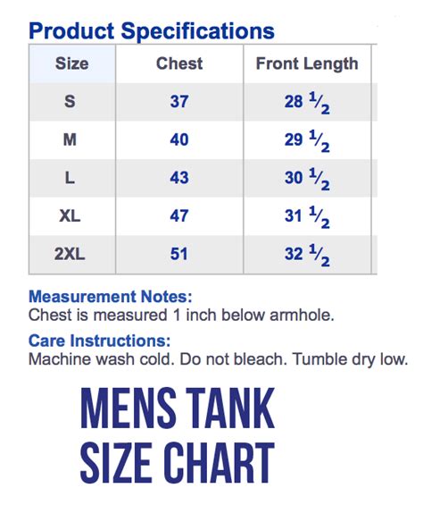 Mens Tank Top Size Chart The Shop Forward