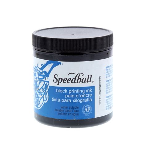 Speedball Block Printing Ink Water Based 8 Oz Jar Black