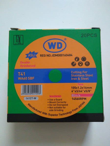 Jual Batu Gerinda Gurinda Potong Besi Mata Cutting Wheel WD 4 X 1 Asli