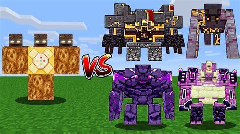 Wither Storm Vs Netherite Monstrosity Ender Guardian Ender Golem