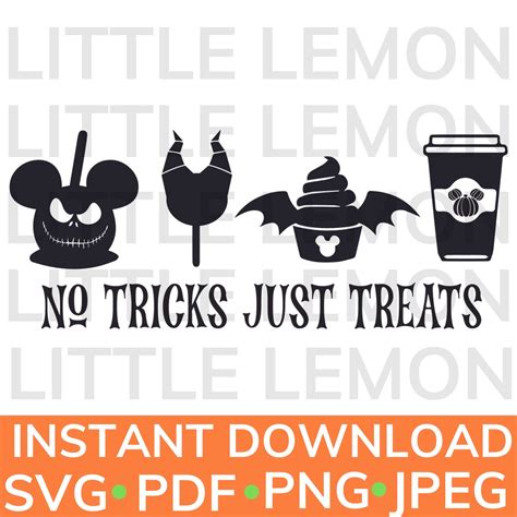 Halloween No Tricks Just Treats Instant Download Cut Files For Etsy