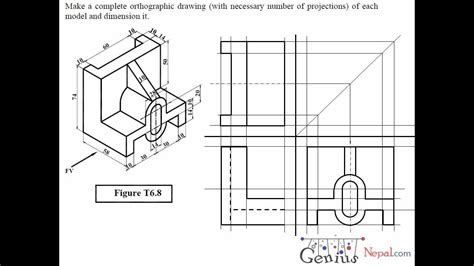 Engineering Drawing Tutorials Orthographic Drawing Solution T 6 8