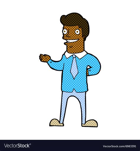 Comic Cartoon Salesman Royalty Free Vector Image