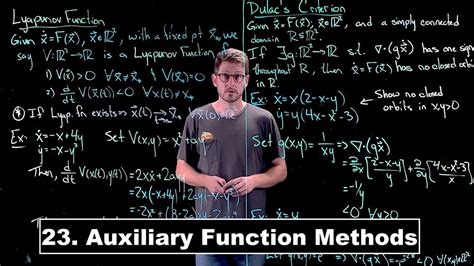 Auxiliary Function Methods Dynamical Systems Lecture 23 YouTube