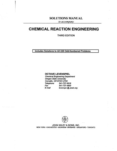 Solution Solution Manual Chemical Reaction Enginnering Octave