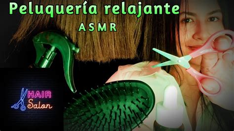 ASMR Peluquería relajante Corte de cabello Aplicación de