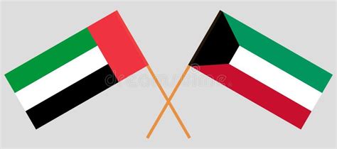 Kuwait And United Arab Emirates Kuwaiti And Uae Flags Official Colors Correct Proportion