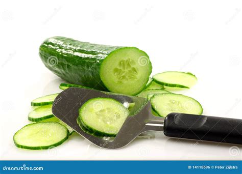 Fresh Cucumber Slices Stock Photo Image Of Vegetable 14118696