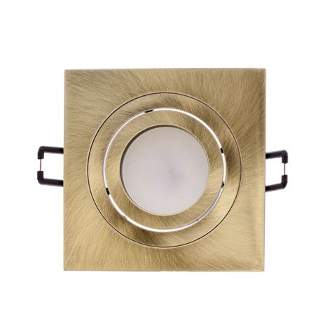 Recessed Light Square Tilting Helium Antique Brass Cristalrecord