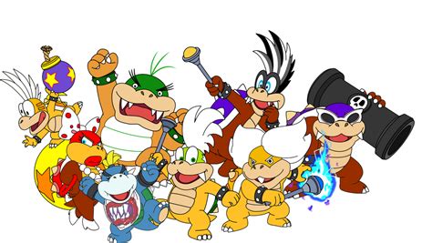 Koopalings w/Bowser Jr. w/Alternative Colors by Yoshidraco on DeviantArt