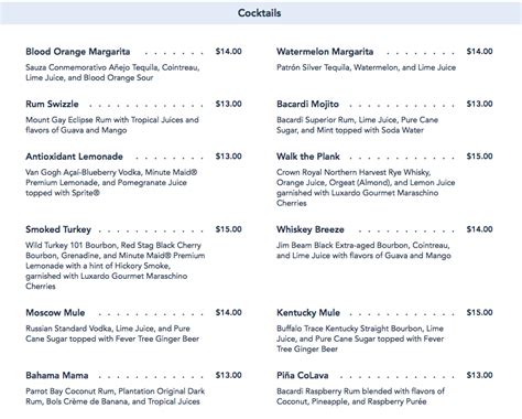 Menu And Prices Released For Chef Mickey S Dinner In Disney World The Disney Food Blog