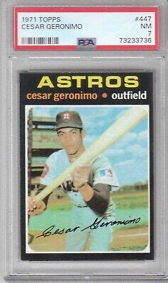 1971 Topps Baseball Cesar Geronimo 447 Rookie Card Graded PSA 7 EBay