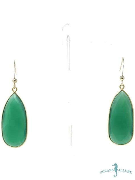 Gf Oval Green Onyx Earrings Oceans Allure