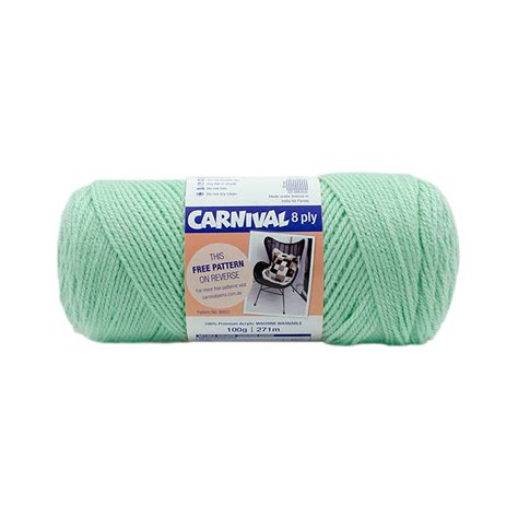 Carnival 8 Ply 271 Metre Acrylic Yarn 100g Mint Big W