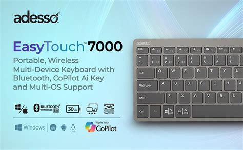 Amazon.com: Adesso EasyTouch 7000 Multi OS Multi-Device Bluetooth ...