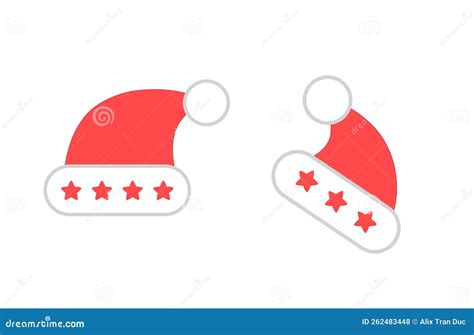 Santa Hat Vector Clipart Set Christmas Web Icons Stock Vector