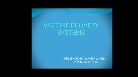 Vaccine Drug Delivery Systems Under Novel Drug Delivery Systems Ndds