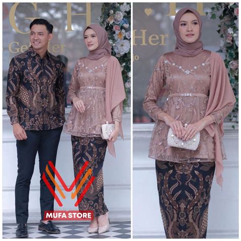 Jual Batik Couple Kebaya Modern Kebaya Wisuda Lamaran Baju Tunangan