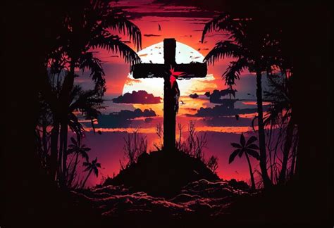 Premium AI Image | The Cross on sunset background Generate Ai