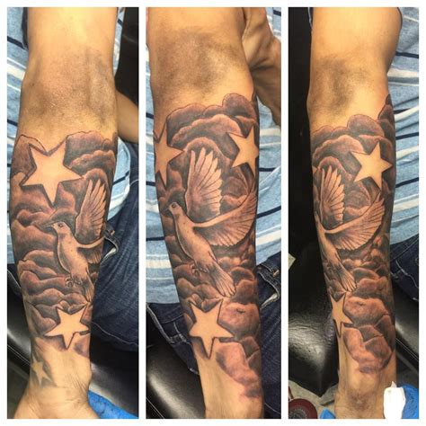 Quarter Sleeve Forearm Cloud Tattoos