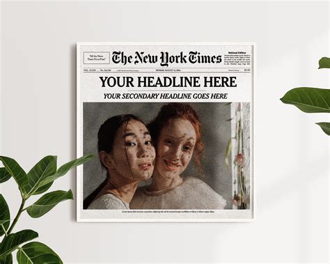 Custom New York Times Newspaper New York Times Front Page Etsy