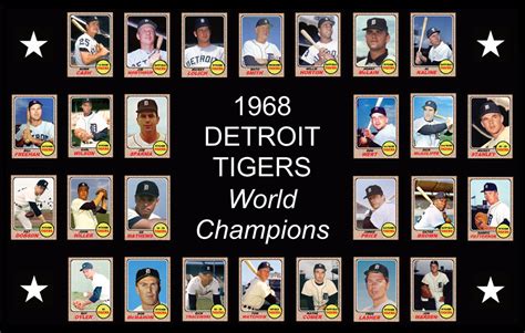 1968 DETROIT TIGERS Poster Decor Gift Wall Art 1968 World Series Team ...