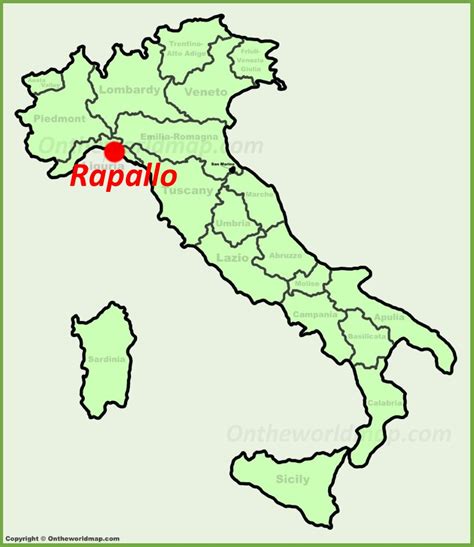 Rapallo location on the Italy map - Ontheworldmap.com