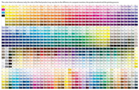 Pantone Cmyk Color Chart