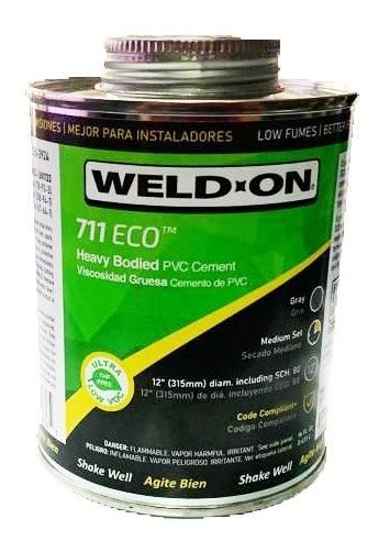 Pegamento Pvc Weld On Gris De Lt Grado Industrial Env O Gratis