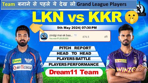 LKN Vs KKR Dream11 Team LKN Vs KKR Dream11 Prediction Today Match