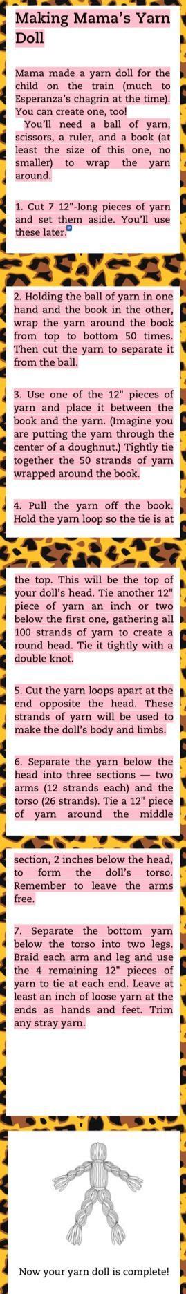 How To Make A Yarn Doll From Esperanza Rising Esperanza Rising